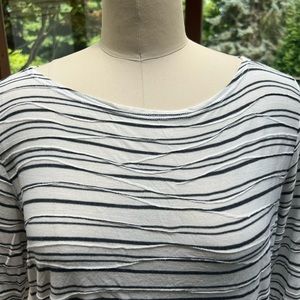 Casual cut loose stripped top